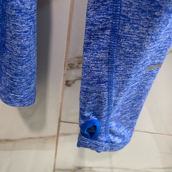 Nike dry Fit element Blue Heather Long Sleeve 1/2 zip running Top womens M - Picture 9 of 10